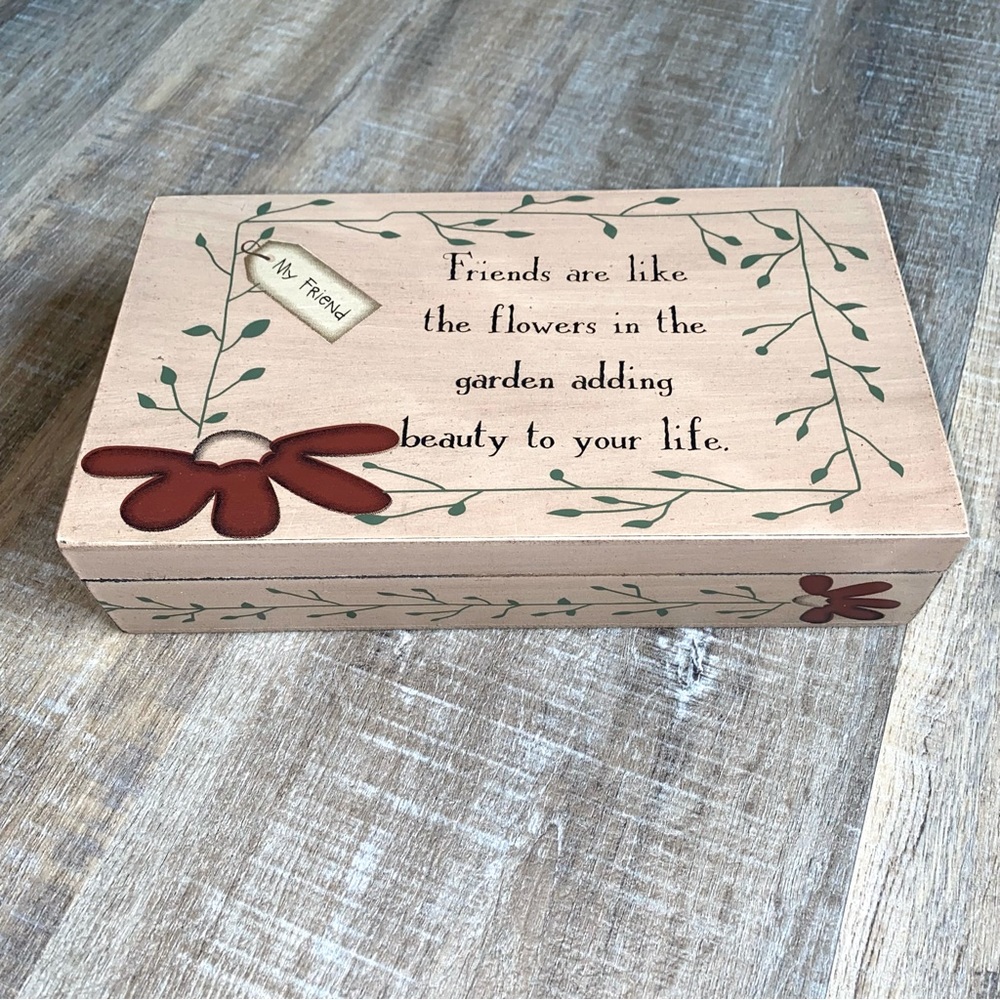 SOLD Barbara Loyd Felt Lined Wooden Hinge Box